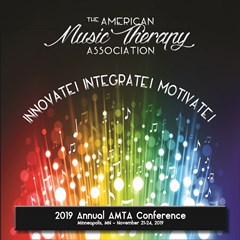 2019 AMTA Conference Logo, colorful music notes and conference theme: Innovate, Integrate, Motivate!