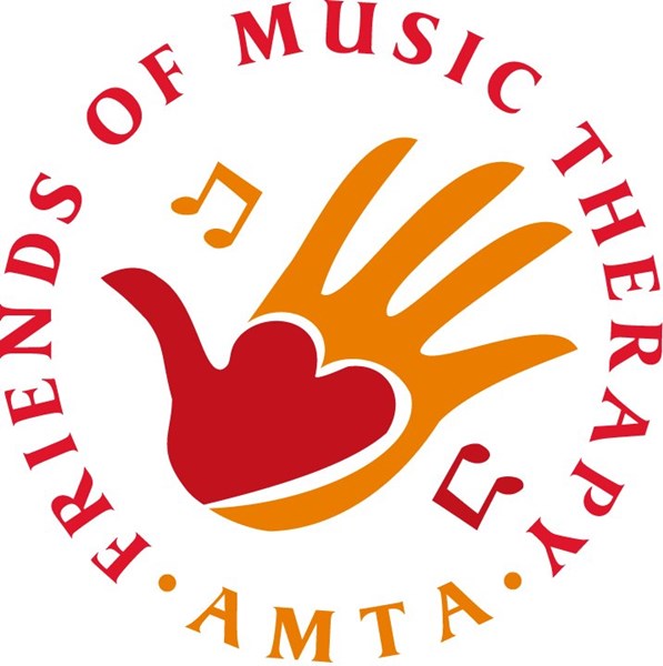 Friends of Music Therapy logo - heart hand music