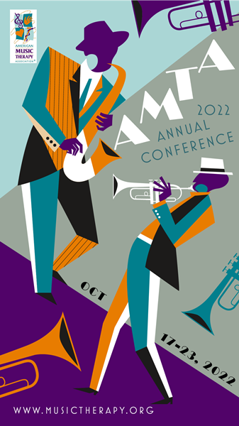 #AMTA22 Conference logo people playing jazz