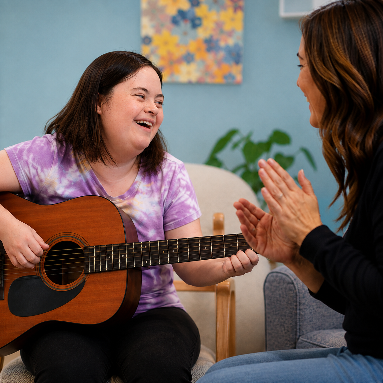 music-therapy-young-woman-developmental-disability-playing-acoustic-guitar
